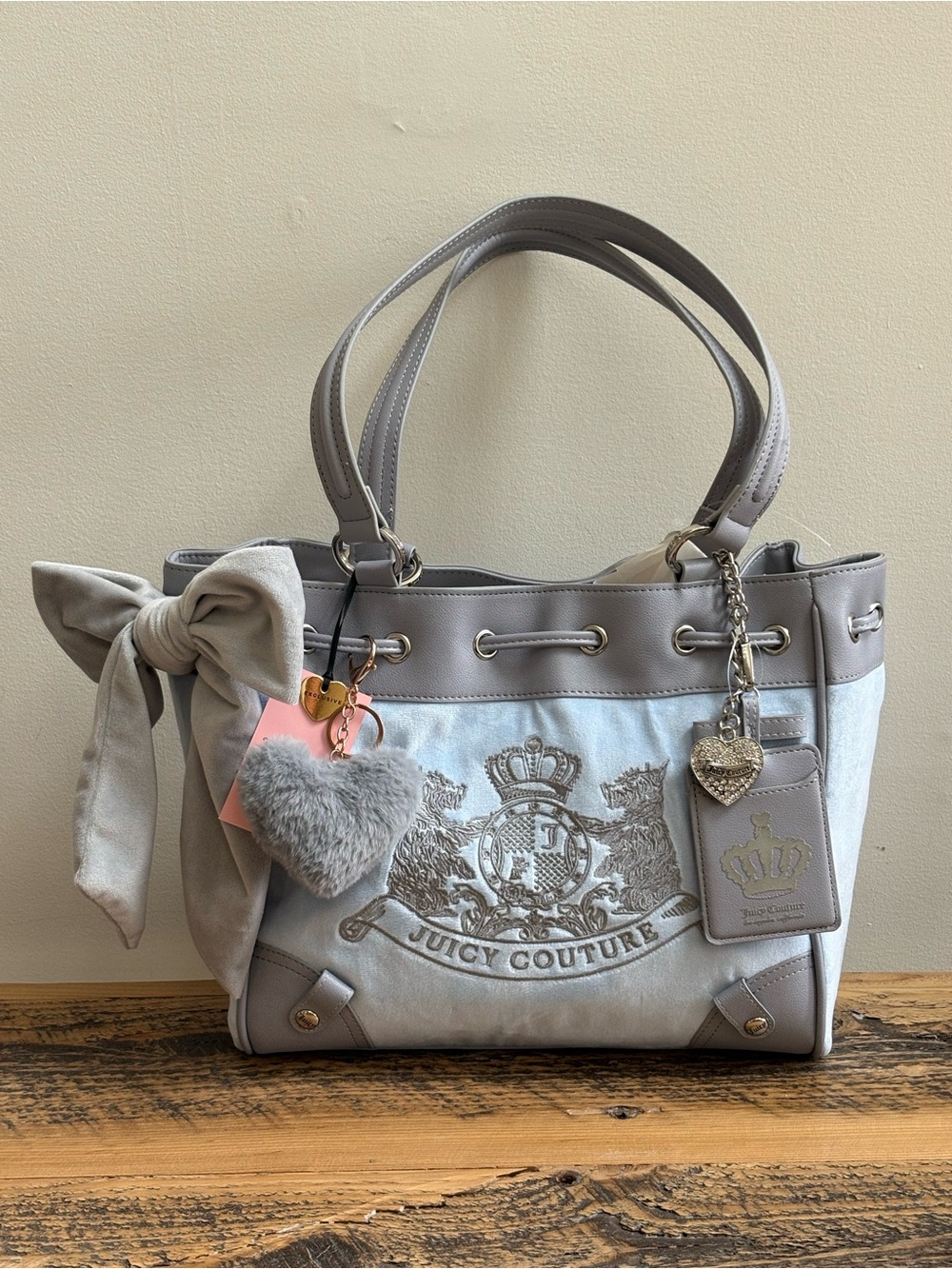Juicy Couture Classic Scottie Dog Daydreamer Tote ~ Blue Star